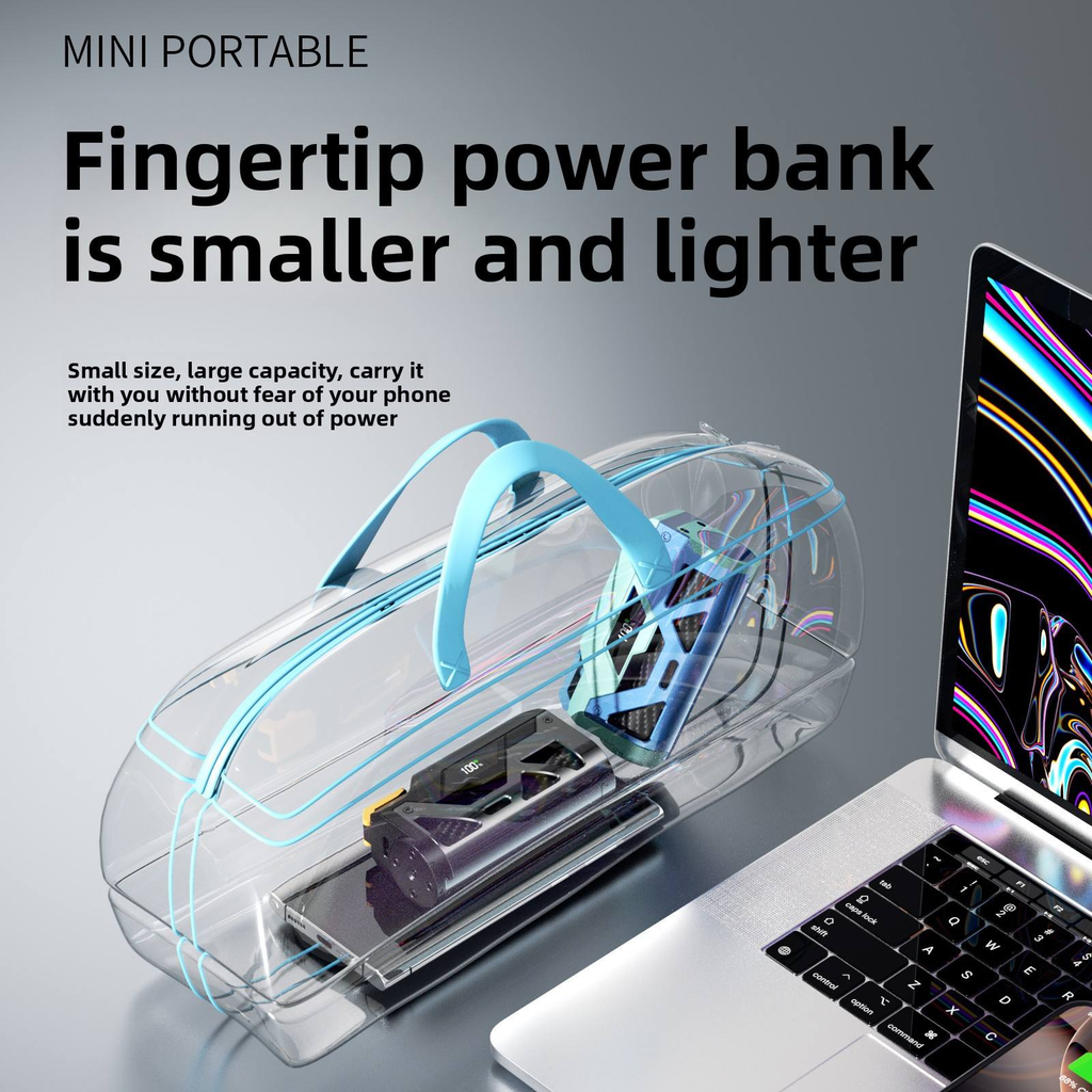 5,000mAh Pocket Power Bank — Digital Battery Level Display