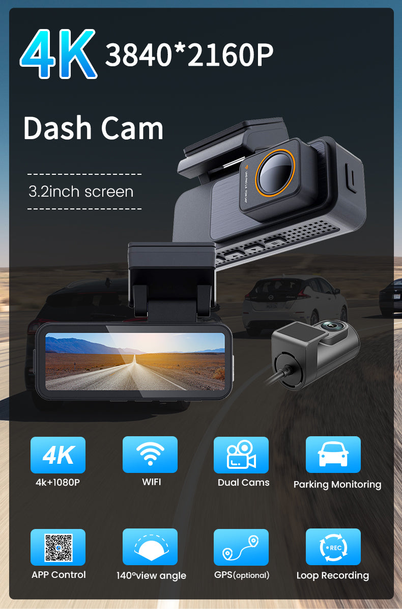 4K Front + Rear Dash Cam